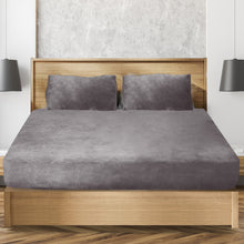 Load image into Gallery viewer, Bedding Set Ultrasoft Fitted Bed Sheet with Pillowcases Silver Grey Queen - Oceania Mart
