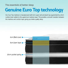 Load image into Gallery viewer, Giselle Bedding Donegal Euro Top Cool Gel Pocket Spring Mattress 34cm Thick – Single
