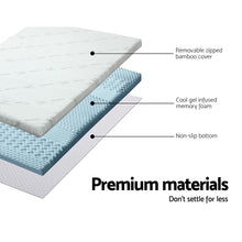 Load image into Gallery viewer, Giselle Bedding Cool Gel 7-zone Memory Foam Mattress Topper w/Bamboo Cover 5cm - Double
