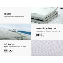 Load image into Gallery viewer, Giselle Bedding Cool Gel 7-zone Memory Foam Mattress Topper w/Bamboo Cover 5cm - Queen
