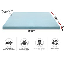 Load image into Gallery viewer, Giselle Bedding Cool Gel Memory Foam Mattress Topper w/Bamboo Cover 8cm - Queen
