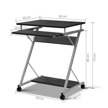 Load image into Gallery viewer, Artiss Metal Pull Out Table Desk - Black

