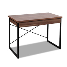Load image into Gallery viewer, Artiss Metal Desk with Drawer - Walnut
