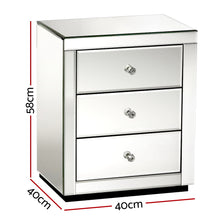 Load image into Gallery viewer, Set of 2 Bedside Tables Drawers Mirrored Side End Table Cabinet Nightstand
