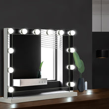Load image into Gallery viewer, Embellir Hollywood Makeup Mirror With Light 12 LED Bulbs Vanity Lighted Silver 58cm x 46cm
