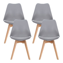 Load image into Gallery viewer, Artiss Set of 4 Retro Dining DSW Chairs PU Leather Padded Kitchen Cafe Beech Wood Legs Grey
