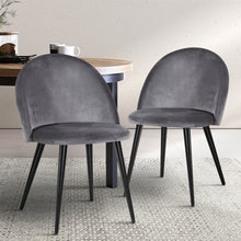 Load image into Gallery viewer, Artiss Set of 2 Velvet Modern Dining Chair - Dark Grey

