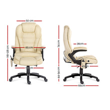 Load image into Gallery viewer, 8 Point PU Leather Reclining Massage Chair - Beige - Oceania Mart
