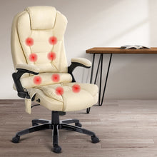 Load image into Gallery viewer, 8 Point PU Leather Reclining Massage Chair - Beige - Oceania Mart
