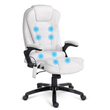 Load image into Gallery viewer, 8 Point PU Leather Reclining Massage Chair - White - Oceania Mart
