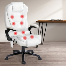 Load image into Gallery viewer, 8 Point PU Leather Reclining Massage Chair - White - Oceania Mart
