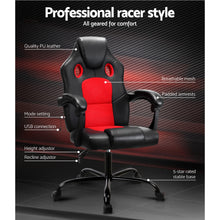 Load image into Gallery viewer, Artiss Massage Office Chair Gaming Computer Seat Recliner Racer Red - Oceania Mart
