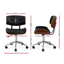 Load image into Gallery viewer, Artiss Wooden Office Chair Black Leather
