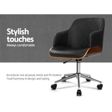Load image into Gallery viewer, Artiss Wooden Office Chair Computer PU Leather Desk Chairs Executive Black Wood

