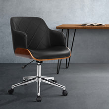 Load image into Gallery viewer, Artiss Wooden Office Chair Computer PU Leather Desk Chairs Executive Black Wood
