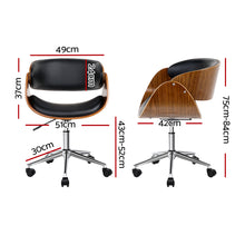 Load image into Gallery viewer, Artiss Office Chair Wooden and Leather Black
