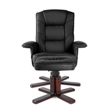 Load image into Gallery viewer, Artiss PU Leather Wood Armchair Recliner - Black - Oceania Mart
