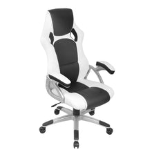 Load image into Gallery viewer, PU Leather Racing Style Office Desk Chair - Black &amp;White
