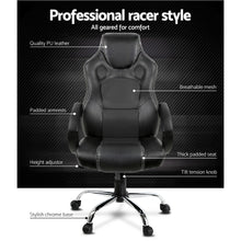 Load image into Gallery viewer, Artiss Maverick Gaming Chair Office Chairs Black
