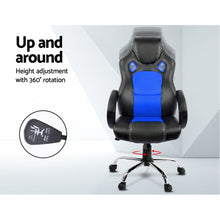 Load image into Gallery viewer, Artiss Gaming Chair Computer Office Chairs Blue &amp; Black
