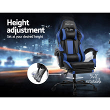 Load image into Gallery viewer, Gaming Office Chair Computer Seating Racer Black and Blue - Oceania Mart
