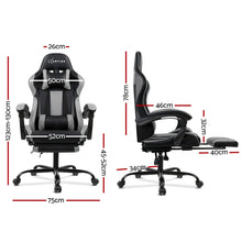 Load image into Gallery viewer, Gaming Office Chair Computer Seating Racer Black and Grey - Oceania Mart
