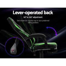 Load image into Gallery viewer, Artiss Office Chair Computer Desk Gaming Chair Study Home Work Recliner Black Green - Oceania Mart
