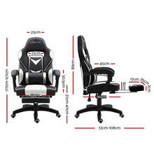 Load image into Gallery viewer, Artiss Office Chair Computer Desk Gaming Chair Study Home Work Recliner Black White - Oceania Mart

