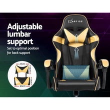 Load image into Gallery viewer, Artiss Office Chair Gaming Chair Computer Chairs Recliner PU Leather Seat Armrest Black Golden
