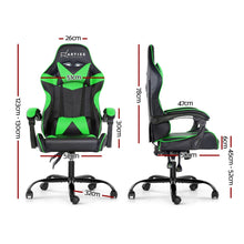 Load image into Gallery viewer, Artiss Office Chair Gaming Chair Computer Chairs Recliner PU Leather Seat Armrest Black Green
