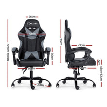 Load image into Gallery viewer, Artiss Office Chair Gaming Chair Computer Chairs Recliner PU Leather Seat Armrest Black Grey
