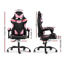 Load image into Gallery viewer, Artiss Office Chair Gaming Chair Computer Chairs Recliner PU Leather Seat Armrest Black Pink
