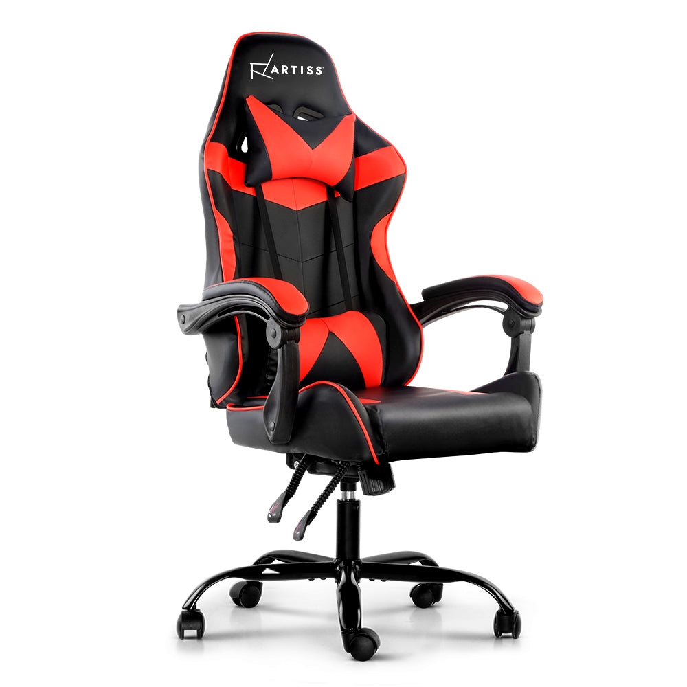 Artiss Gaming Office Chairs Computer Seating Racing Recliner Racer Black Red - Oceania Mart