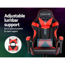 Load image into Gallery viewer, Artiss Gaming Office Chairs Computer Seating Racing Recliner Racer Black Red - Oceania Mart
