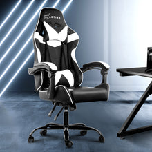 Load image into Gallery viewer, Artiss Gaming Office Chairs Computer Seating Racing Recliner Racer Black White - Oceania Mart
