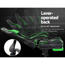 Load image into Gallery viewer, Artiss Office Chair Gaming Chair Computer Chairs Recliner PU Leather Seat Armrest Footrest Black Green
