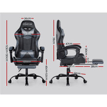 Load image into Gallery viewer, Artiss Office Chair Gaming Chair Computer Chairs Recliner PU Leather Seat Armrest Footrest Black Grey
