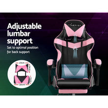 Load image into Gallery viewer, Artiss Office Chair Gaming Chair Computer Chairs Recliner PU Leather Seat Armrest Footrest Black Pink
