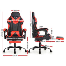 Load image into Gallery viewer, Artiss Gaming Office Chairs Computer Seating Racing Recliner Footrest Black Red - Oceania Mart
