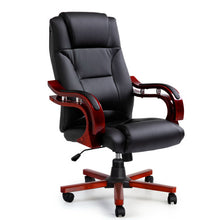 Load image into Gallery viewer, Artiss Executive Wooden Office Chair Wood Computer Chairs Leather Seat Sherman
