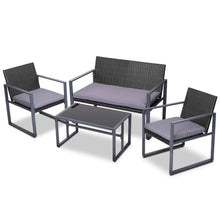 Load image into Gallery viewer, Gardeon 4PC Outdoor Furniture Patio Table Chair Black
