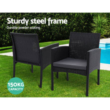 Load image into Gallery viewer, Outdoor Bistro Chairs Patio Furniture Dining Chair Wicker Garden Cushion Gardeon
