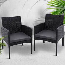 Load image into Gallery viewer, Outdoor Bistro Chairs Patio Furniture Dining Chair Wicker Garden Cushion Gardeon
