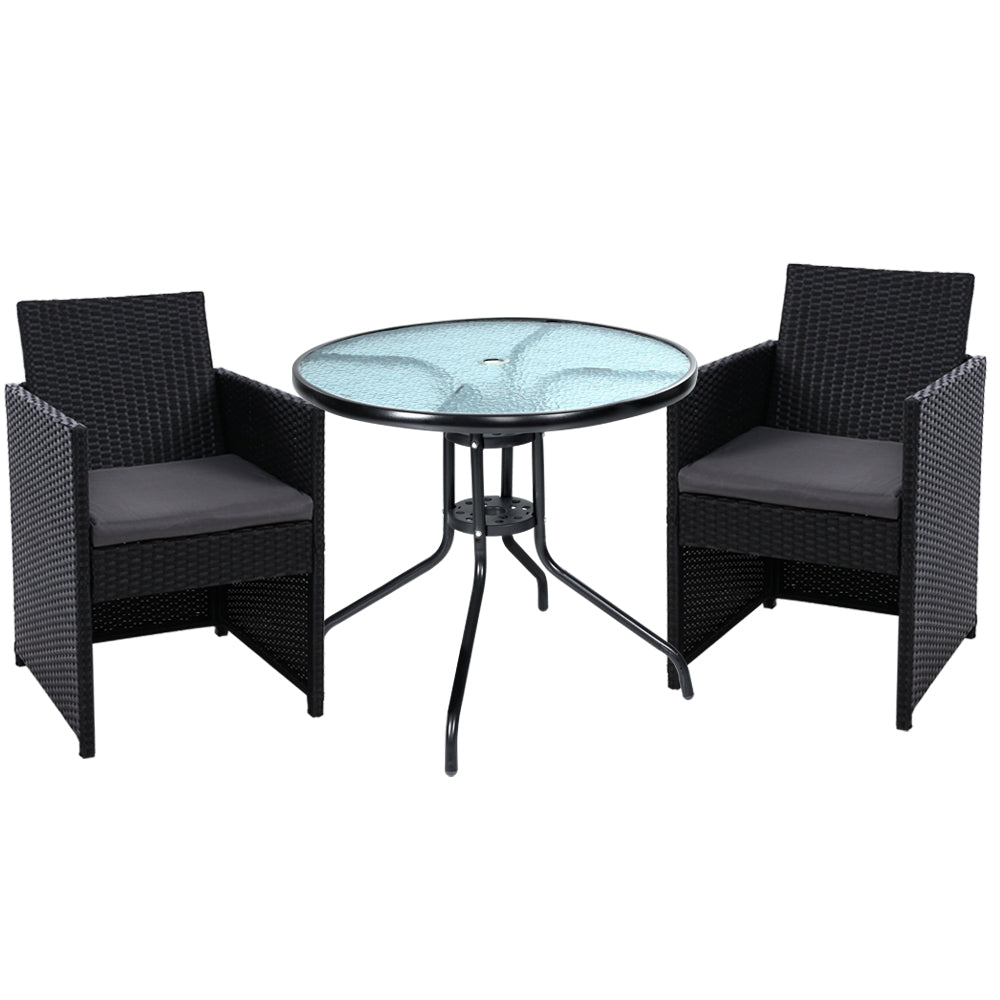 Gardeon Patio Furniture Dining Chairs Table Patio Setting Bistro Set Wicker Tea Coffee Cafe Bar Set - Oceania Mart