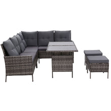 Load image into Gallery viewer, Outdoor Sofa Set Patio Furniture Lounge Setting Dining Chair Table Wicker Grey

