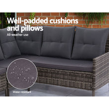 Load image into Gallery viewer, Outdoor Sofa Set Patio Furniture Lounge Setting Dining Chair Table Wicker Grey
