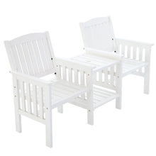 Load image into Gallery viewer, Gardeon Garden Bench Chair Table Loveseat Wooden Outdoor Furniture Patio Park White
