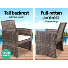Load image into Gallery viewer, Gardeon Set of 4 Outdoor Wicker Chairs &amp; Table - Grey - Oceania Mart
