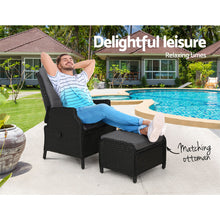 Load image into Gallery viewer, Gardeon Recliner Chair Sun lounge Setting Outdoor Furniture Patio Wicker Sofa

