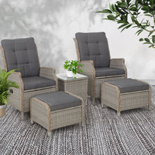 Load image into Gallery viewer, Gardeon Recliner Chairs Sun lounge Outdoor Setting Patio Furniture Garden Wicker
